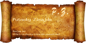 Putnoky Zinajda névjegykártya